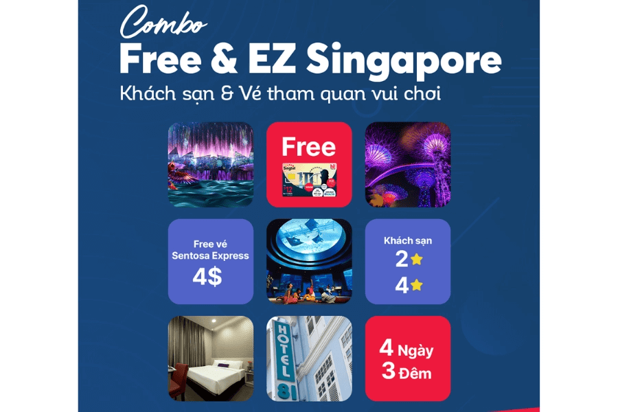 COMBO FREE & EZ 4N3D KHÁCH SẠN & VÉ VUI CHƠI